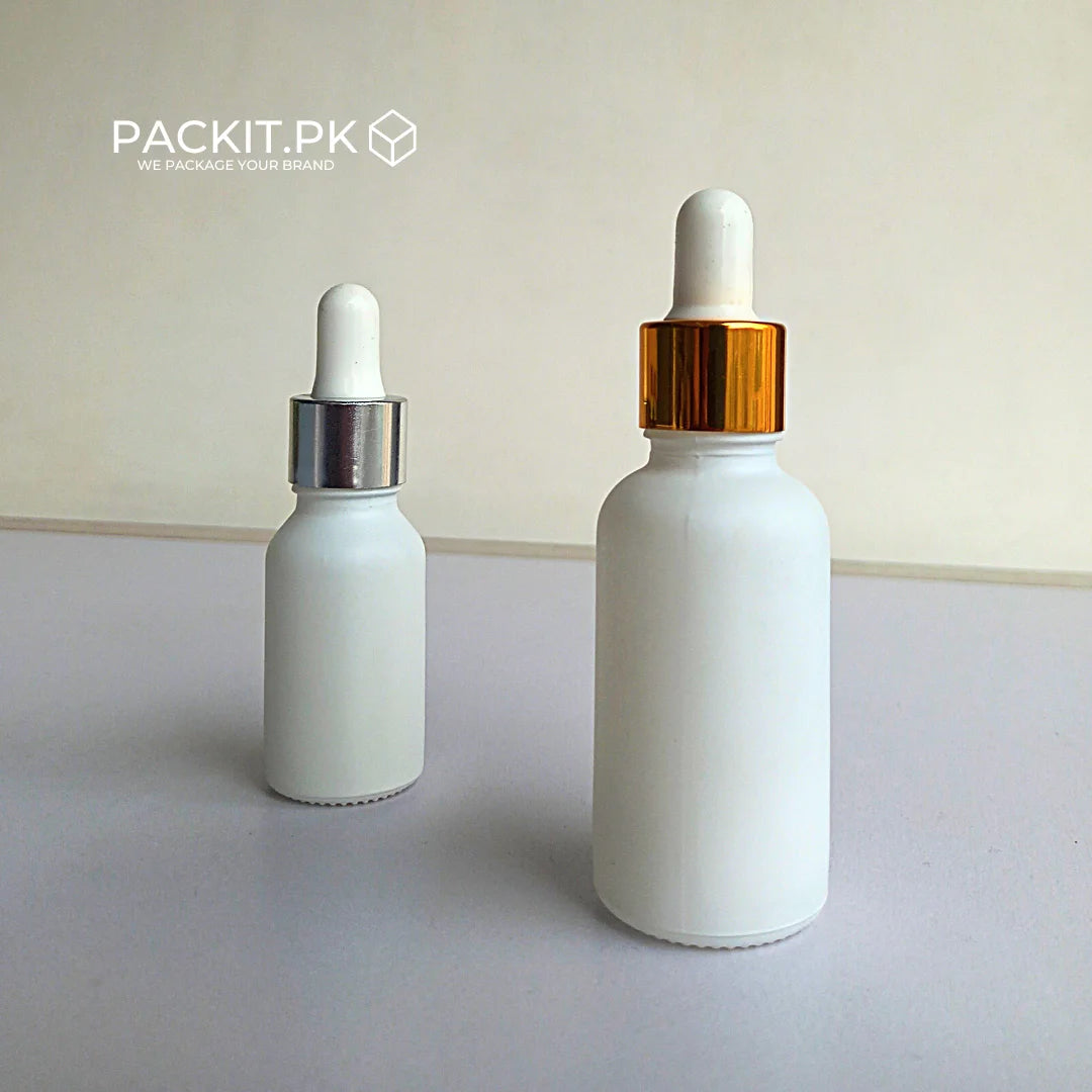 Glass Serum Bottle - White
