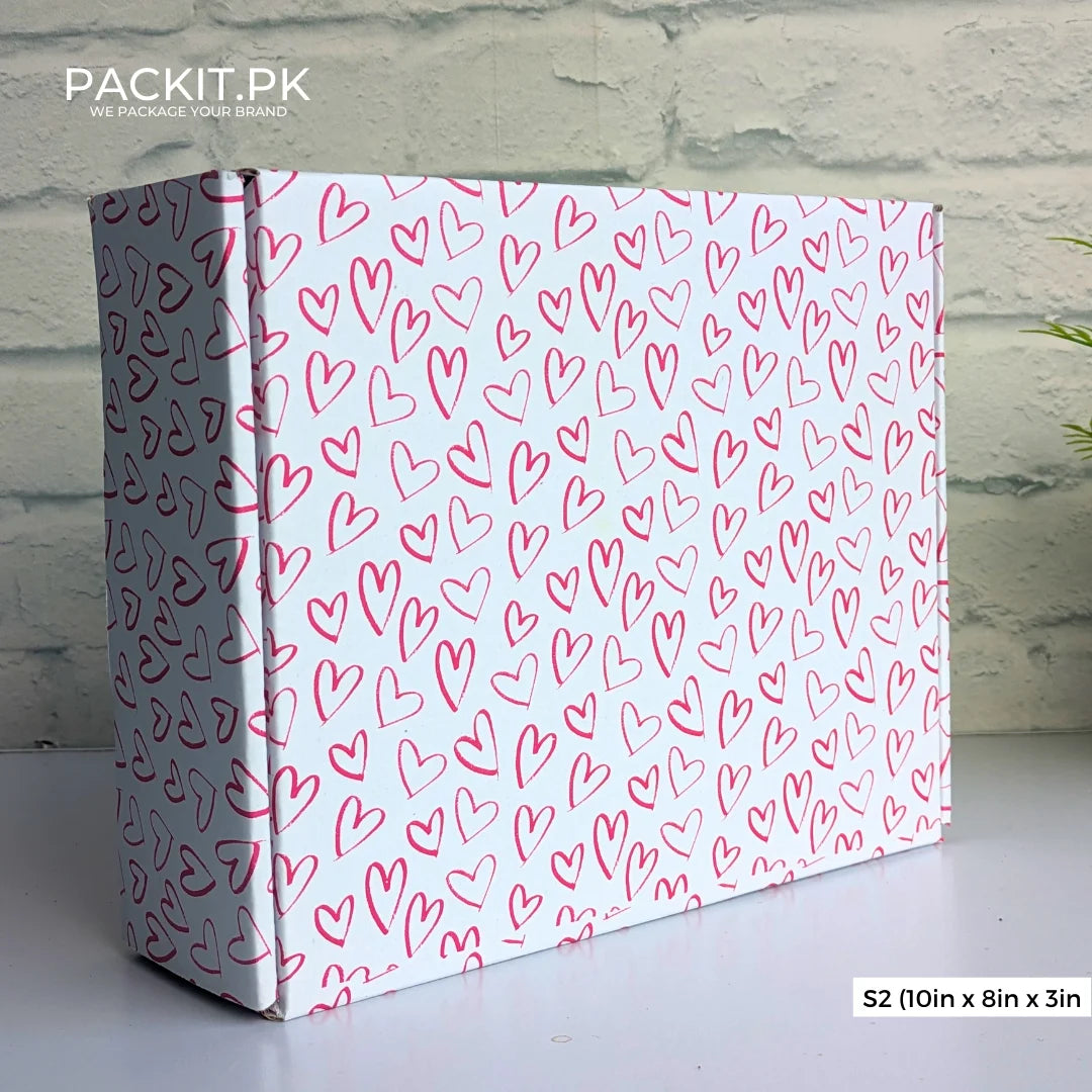 pretty pink heart packaging boxes for gift wrapping made in Pakistan