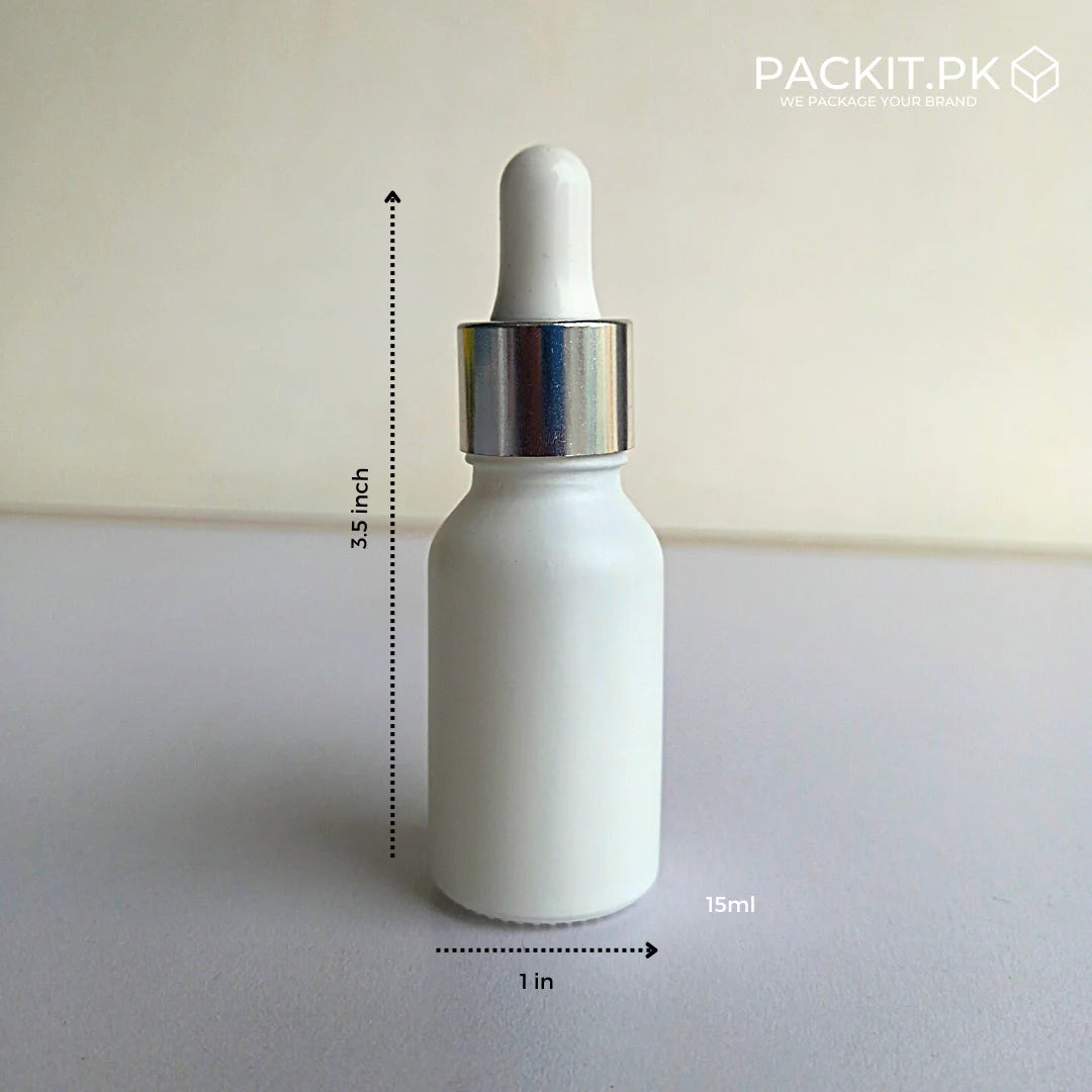 Glass Serum Bottle - White