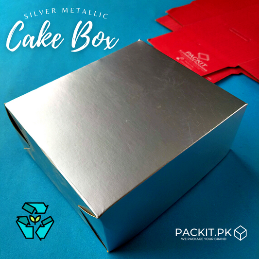 Bakery Box - Cake Pastry Brownie Cookies Packaging - Silver